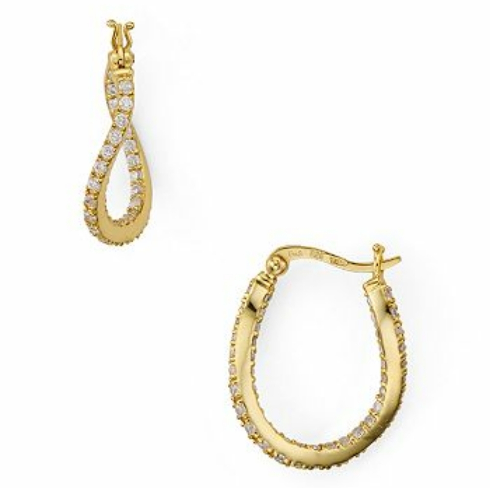Twist Hoop Earrings 18K GoldPlated Sterling Silver